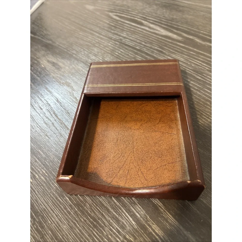 Vintage Qualiton Leather Desk Organizer Tray‎